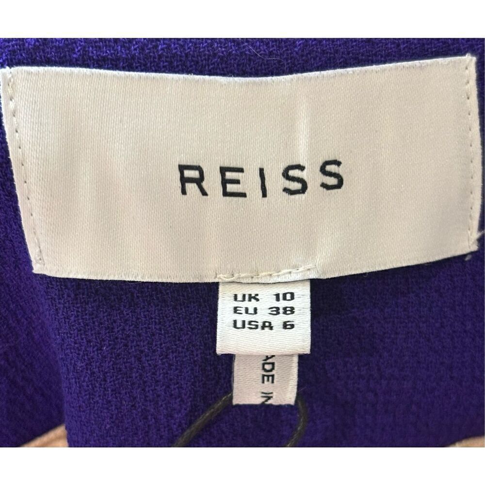 Reiss Slim Fit Single Breasted 100% Wool Blazer in Purple NWT Size 6 - Picture 6 of 7